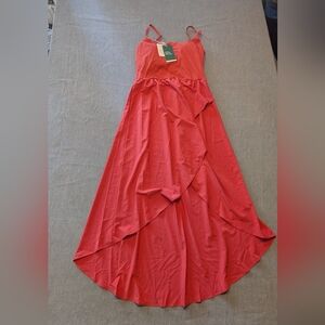 Halara Sz M W / SHORTS Breezeful High Low Flowy Midi Quick Dry Casual Dress Rose